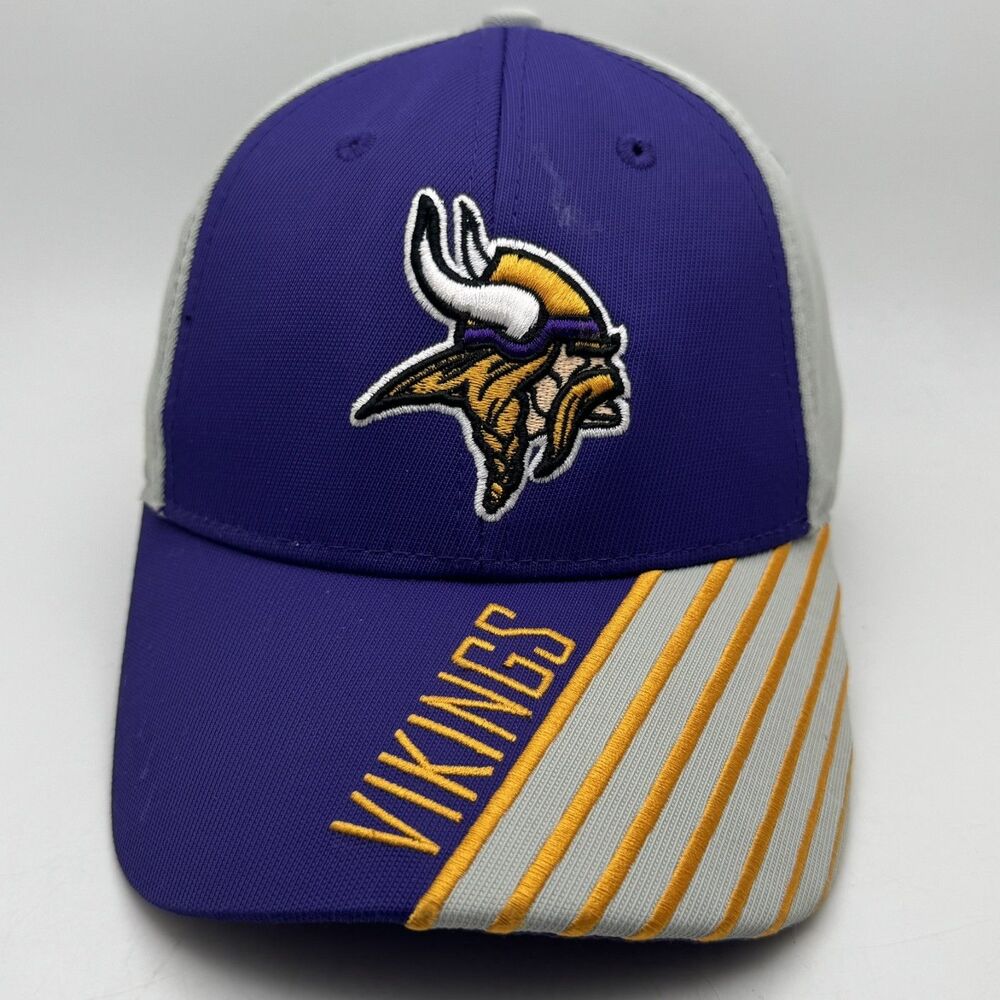 Minnesota Vikings Hat Cap NFL Team Apparel Purple Gray Logo Adjustable
